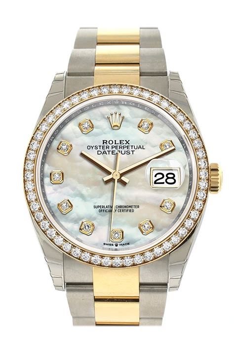 rolex watch mother of pearl face|rolex datejust 36 white dial.